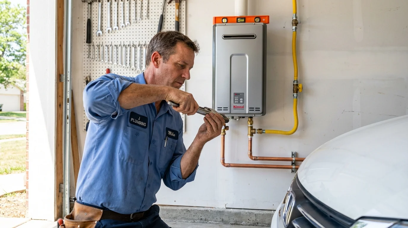 Tankless water heater installation by a Johns Plumbing LLC plumber in Crescent City